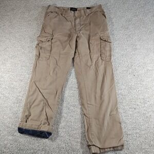 Red Head Flannel Lined Cargo Pants Men's‎ 36x34 Tan Outdoor Workwear Fits 36x31